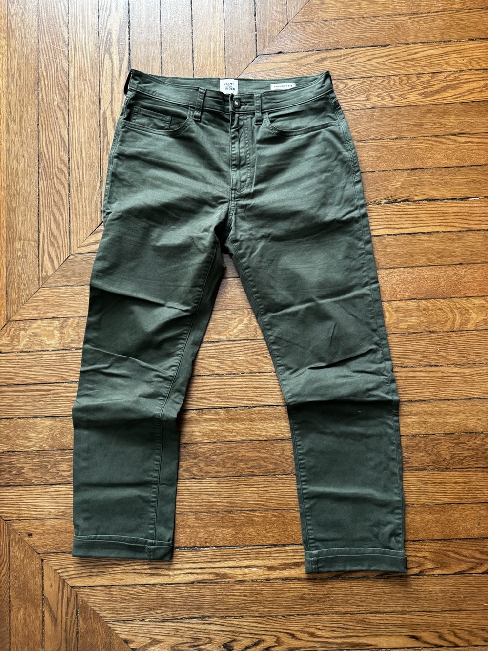 Huckberry Flint and Tinder 365 Men’s Olive Green Straight Chinos